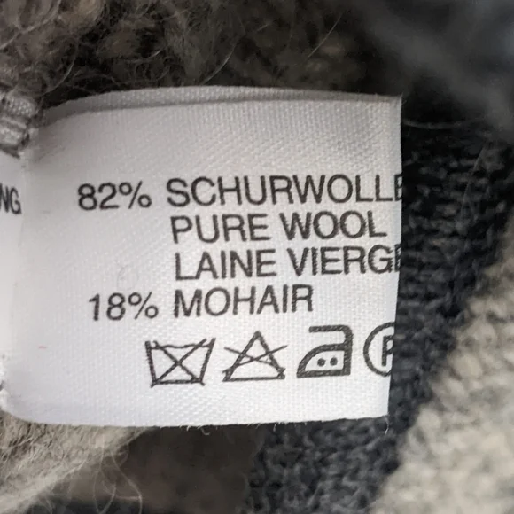 Stapf Boiled Mohair Wool Cable Knit Gray Button Front Cardigan Size 36 Small - Picture 5 of 6